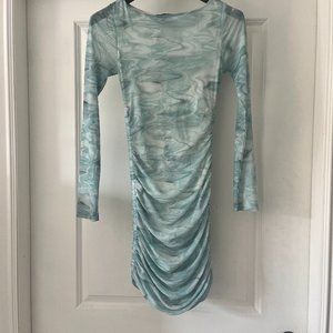 Dynamite Ruched Slinky mesh mini dress